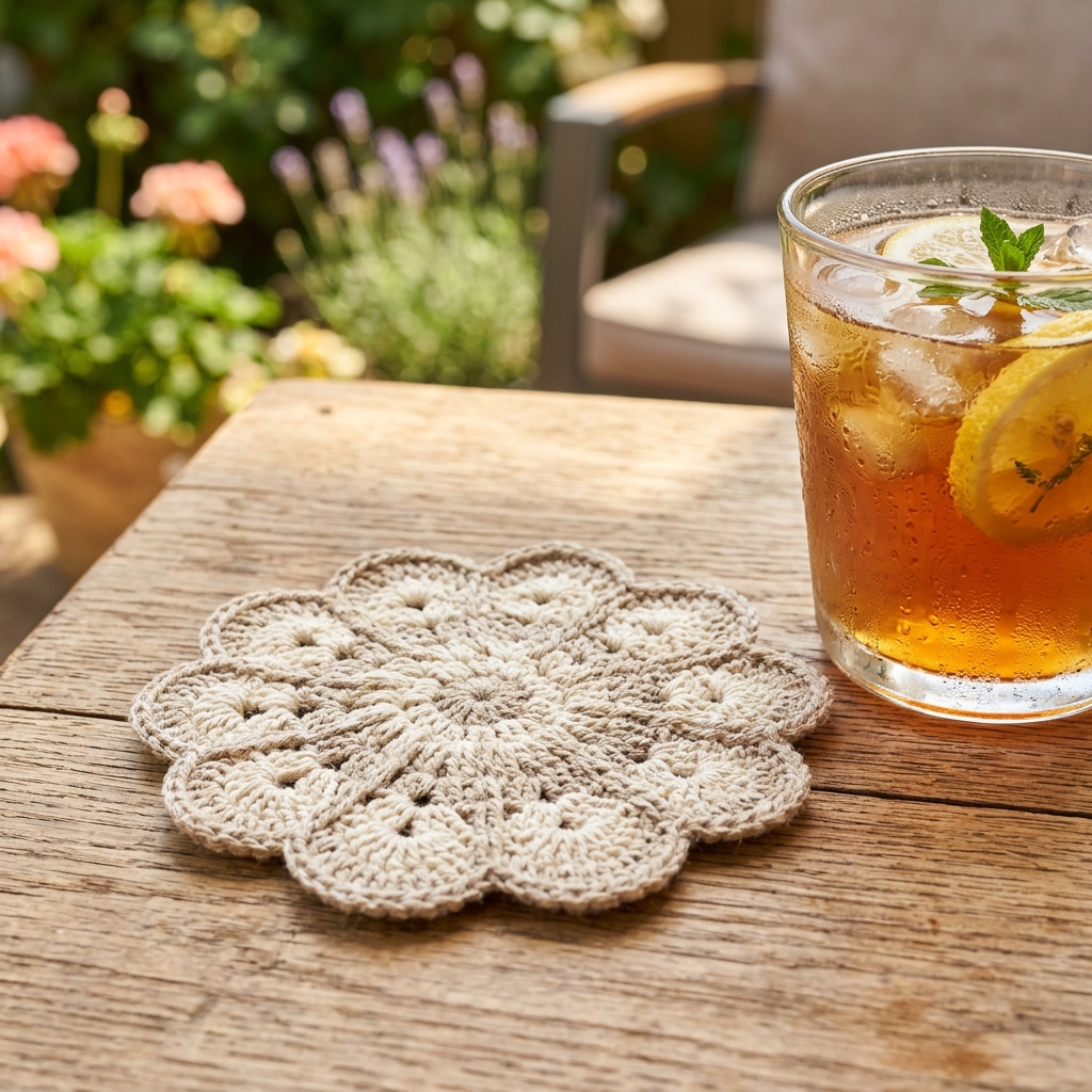 Design a Summer Linen Flower Coaster in Just 30 Minutes